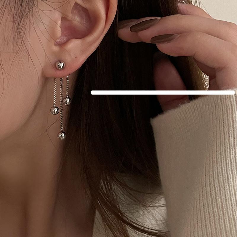 Metal Ball Tassel Earrings