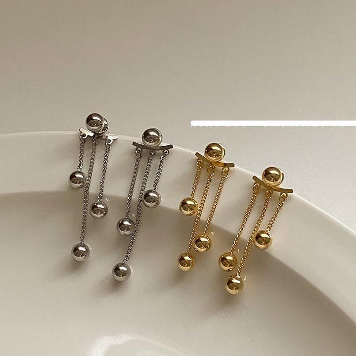 Metal Ball Tassel Earrings