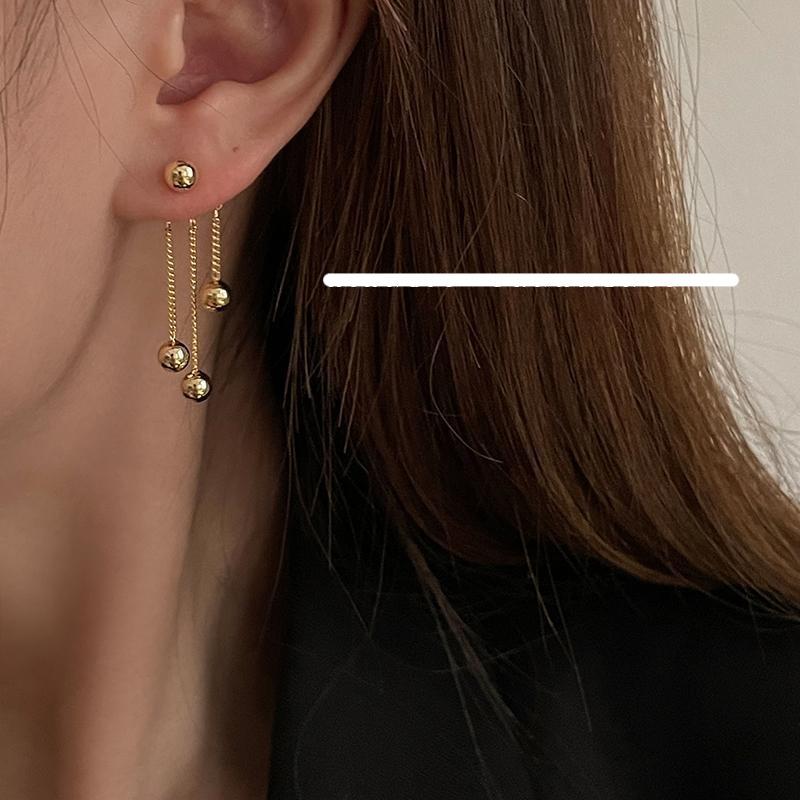 Metal Ball Tassel Earrings