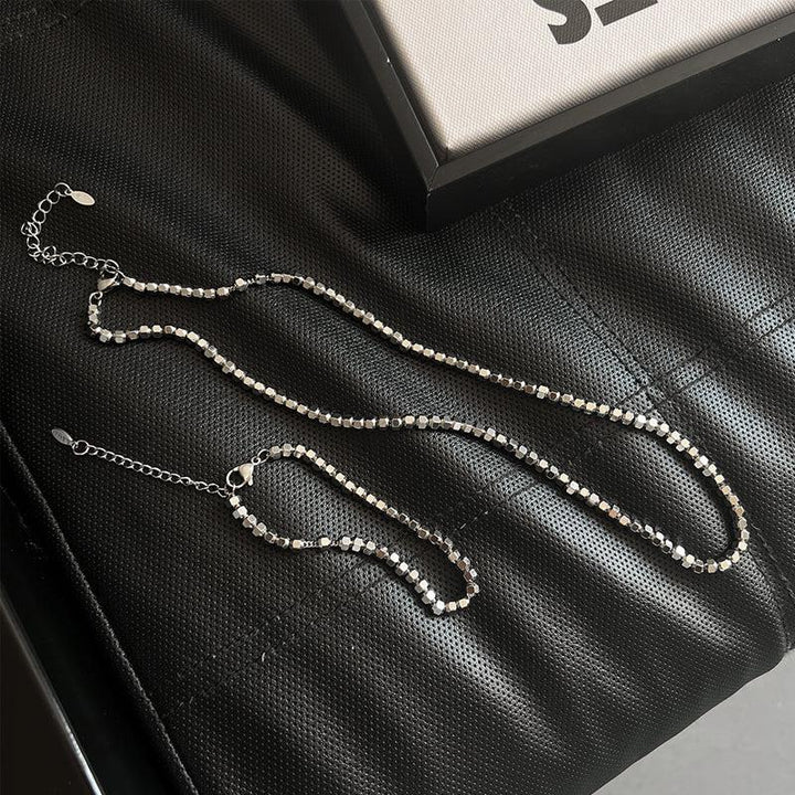 Metal Beads Stitching Necklace & Bracelet