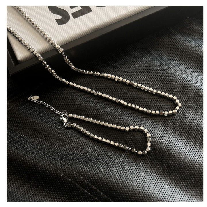 Metal Beads Stitching Necklace & Bracelet