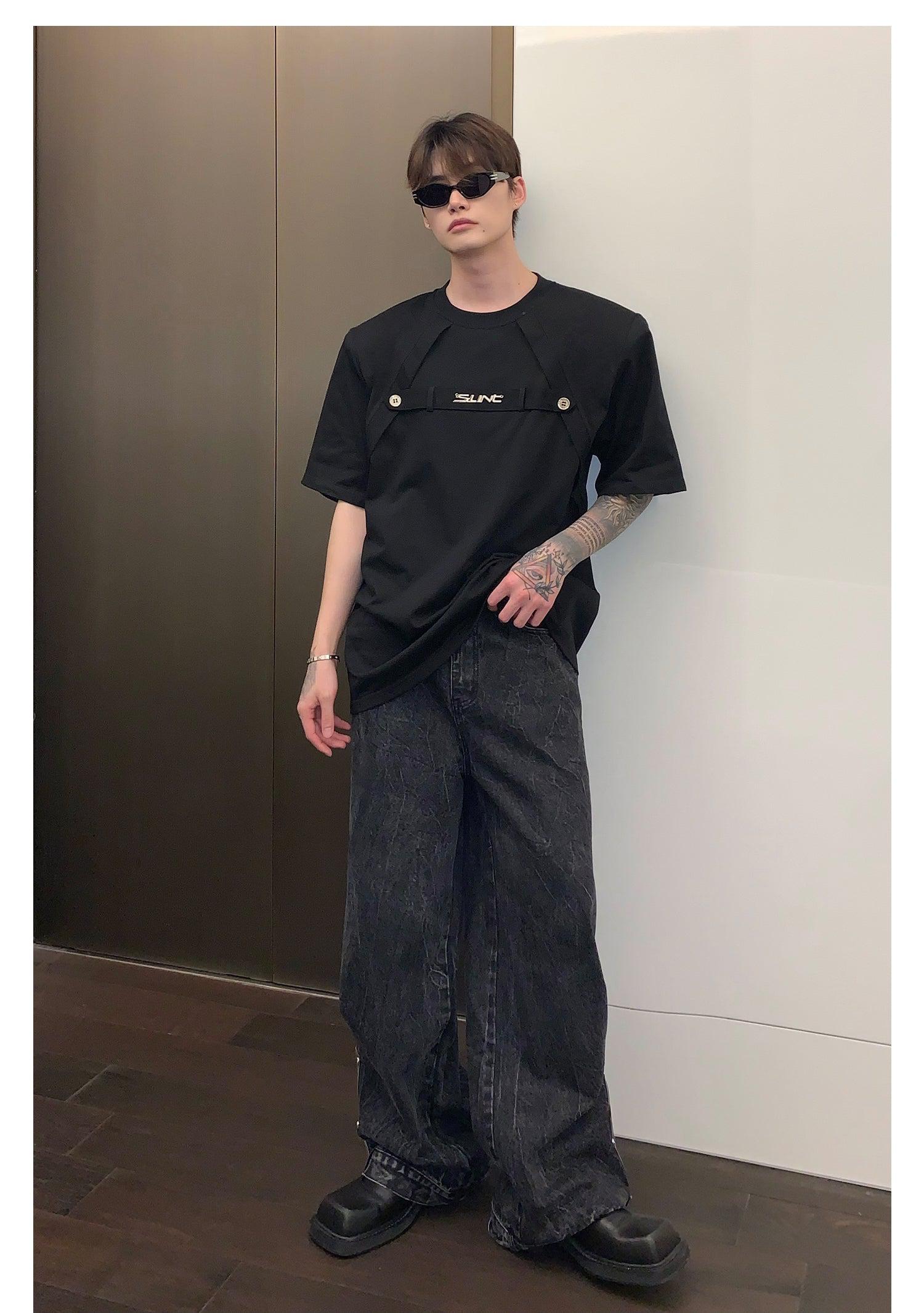 Metallic Alphabet Short Sleeve T-Shirt