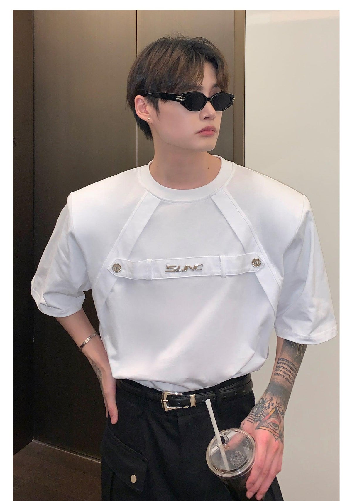 Metallic Alphabet Short Sleeve T-Shirt