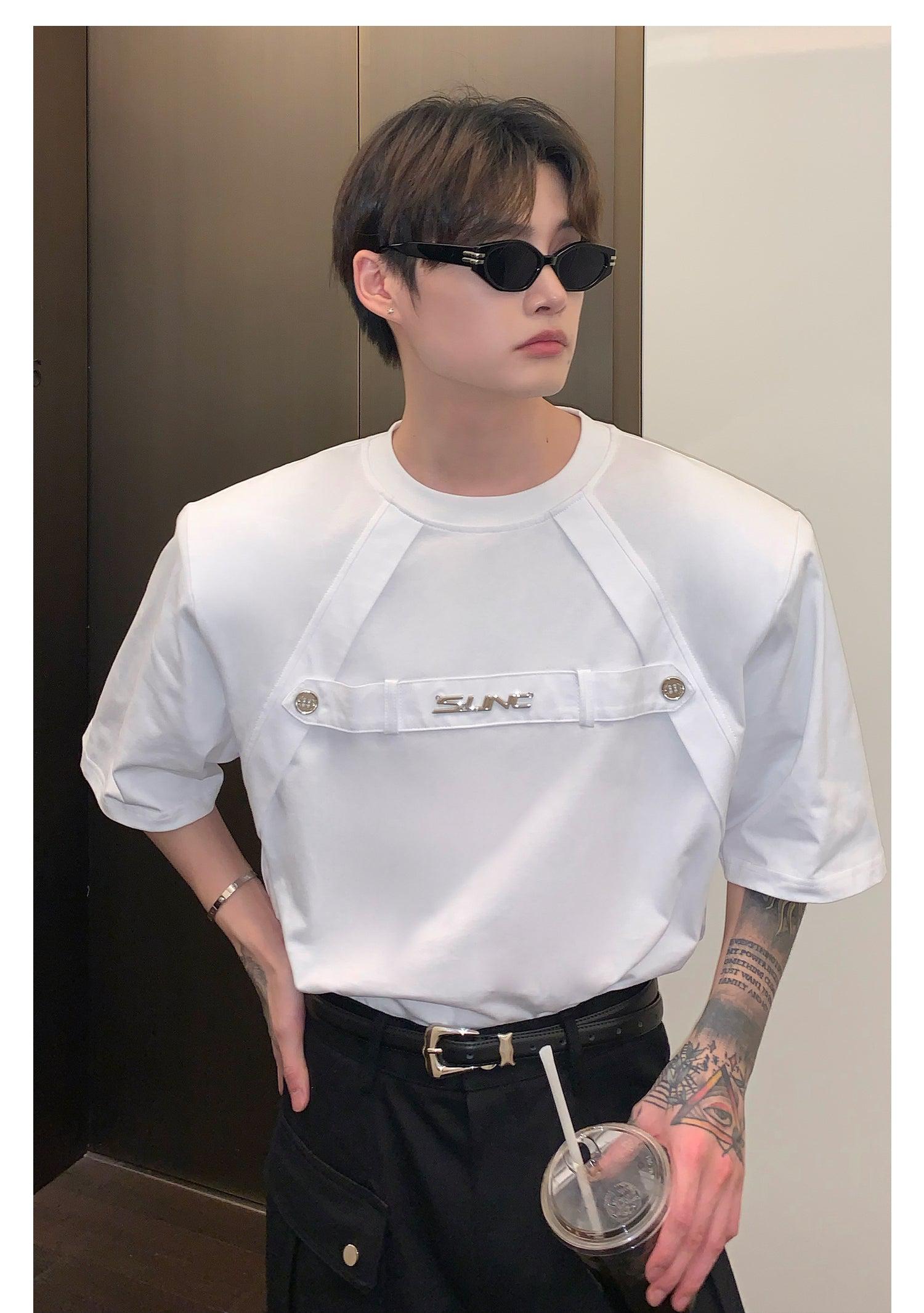 Metallic Alphabet Short Sleeve T-Shirt