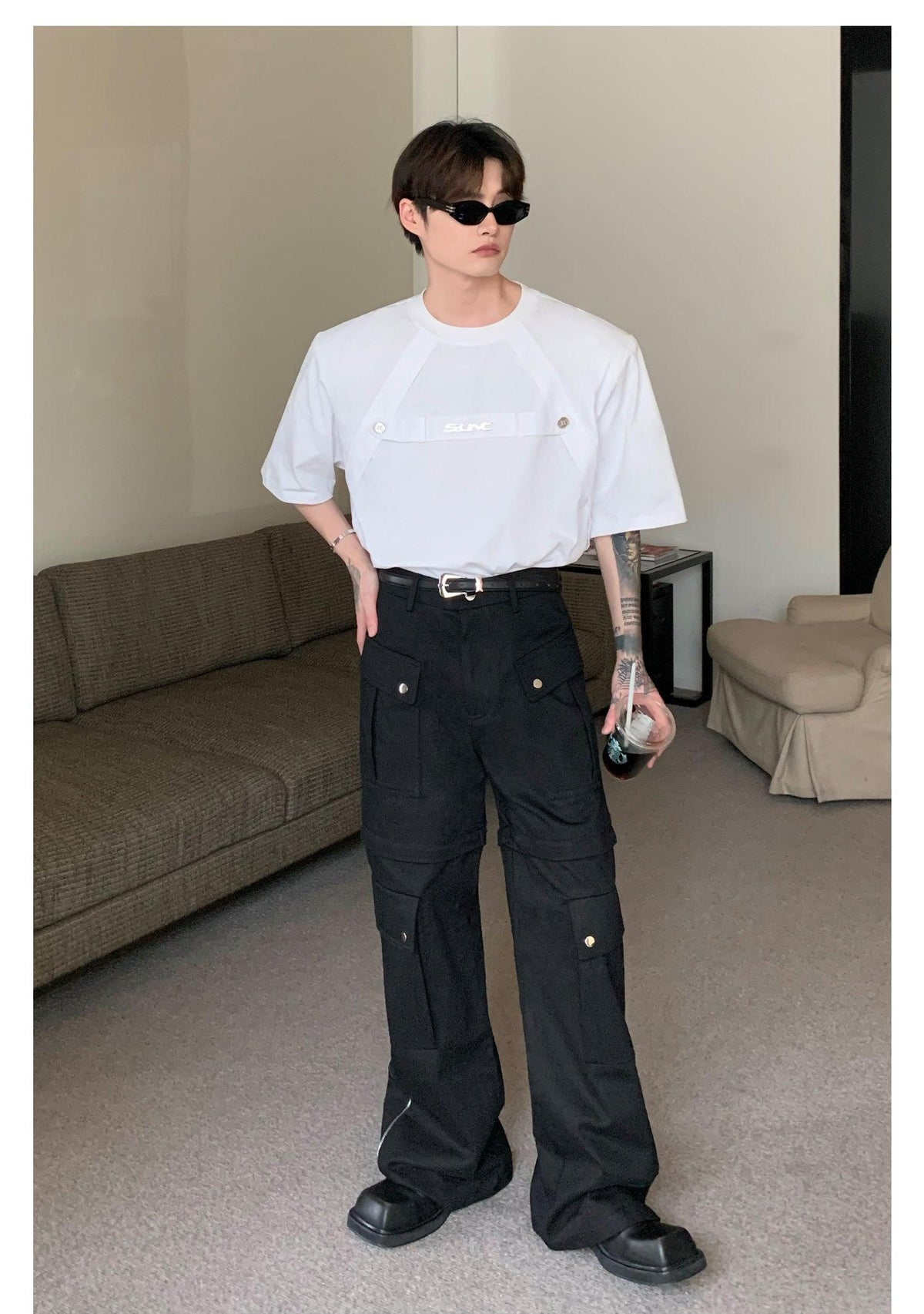 Metallic Alphabet Short Sleeve T-Shirt