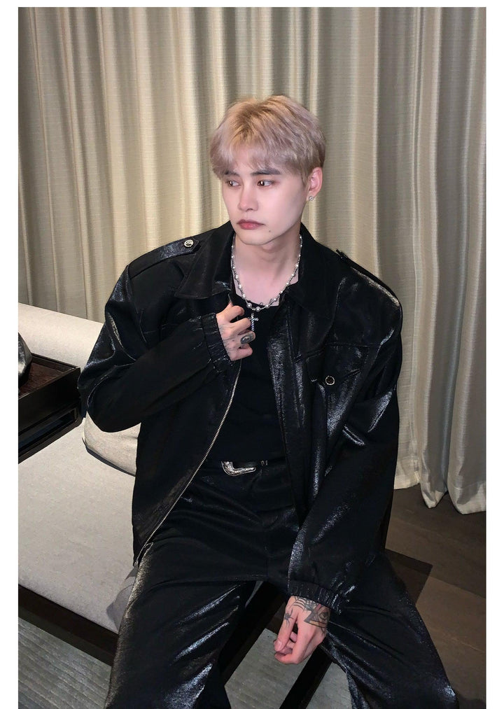 Metallic Sparkly Jacket & Pants Set