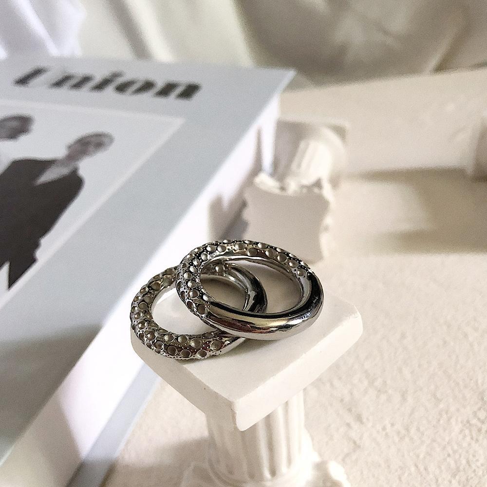 Meteorite Texture Retro Ring