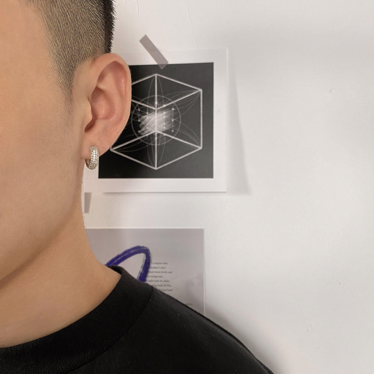 Micro-Set Zircon Hoop Earrings