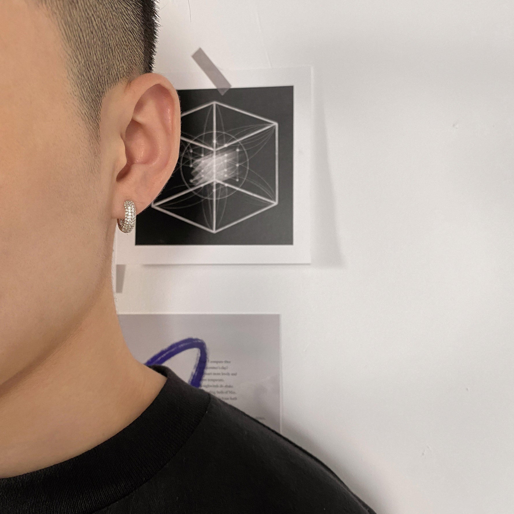 Micro-Set Zircon Hoop Earrings