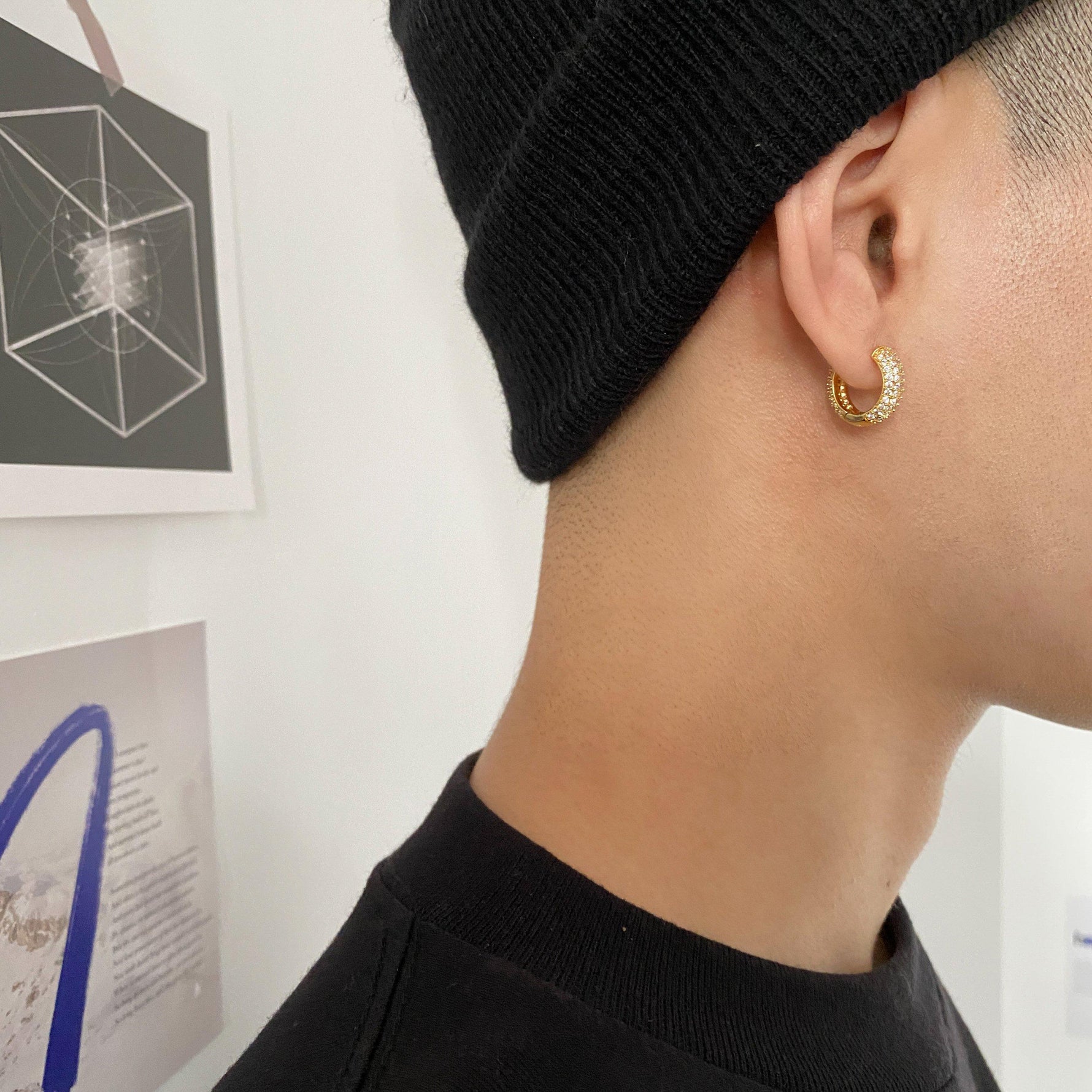 Micro-Set Zircon Hoop Earrings