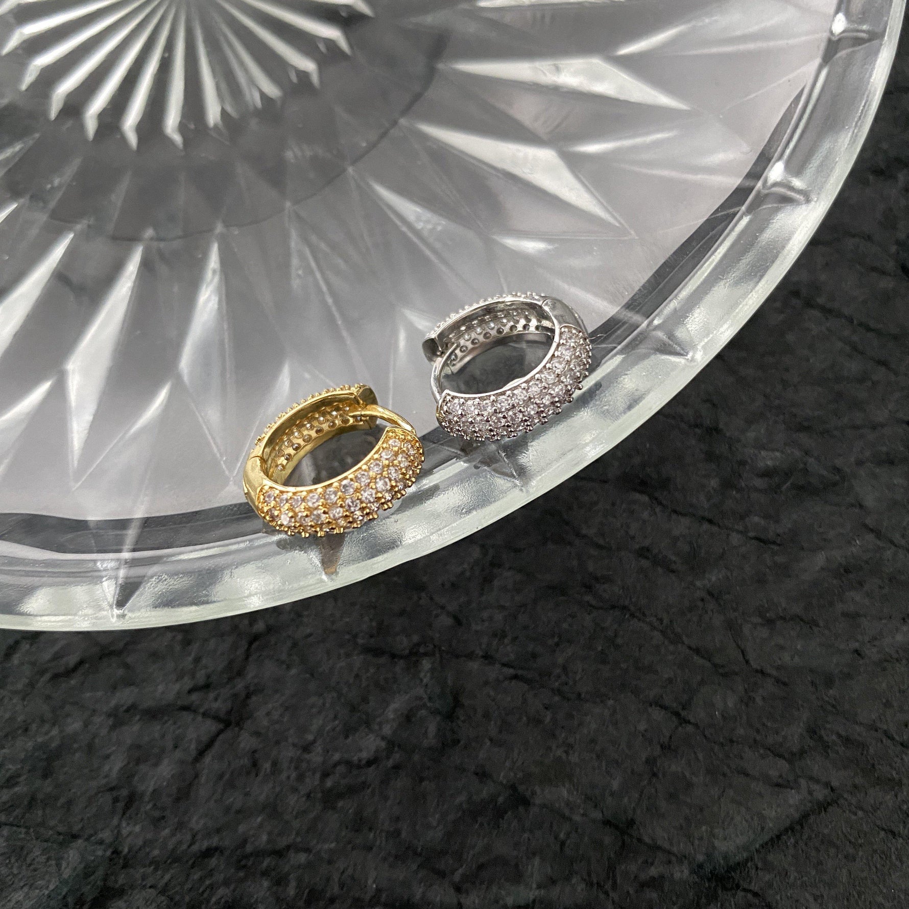 Micro-Set Zircon Hoop Earrings