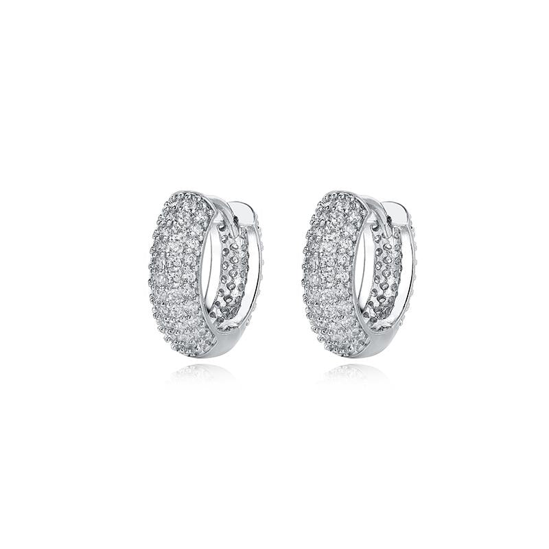 Micro-Set Zircon Hoop Earrings