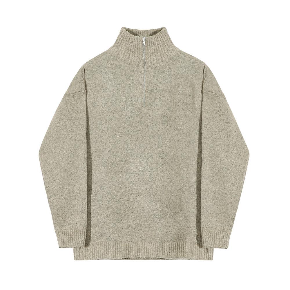 Necked Zipper Sweater