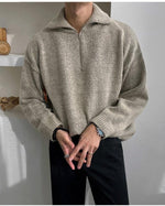 Necked Zipper Sweater