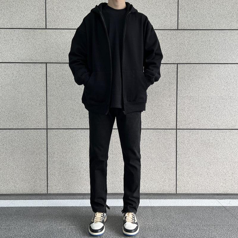 Open Legs Slim Black Jeans