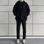 Open Legs Slim Black Jeans