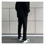 Open Legs Slim Black Jeans