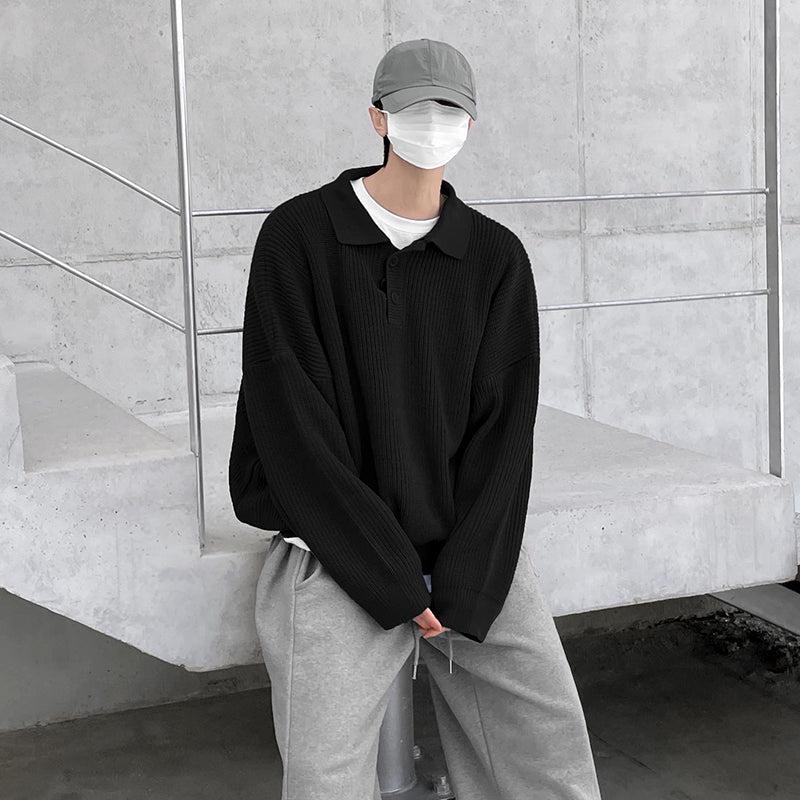 Oversized Knit Polo Shirt