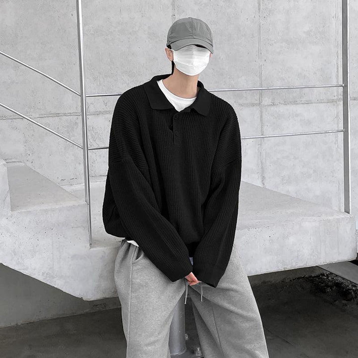 Oversized Knit Polo Shirt
