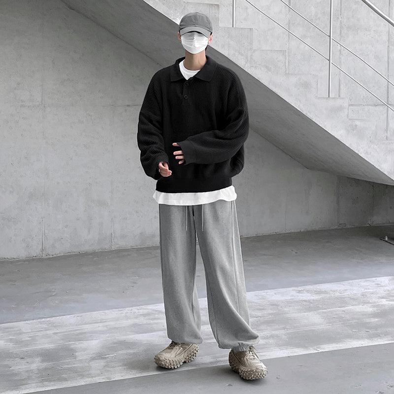 Oversized Knit Polo Shirt