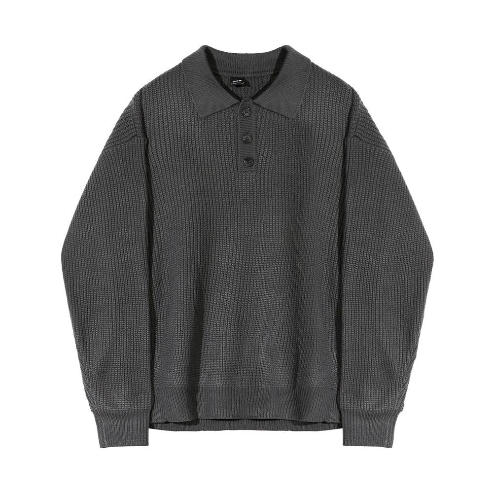 Oversized Knit Polo Shirt