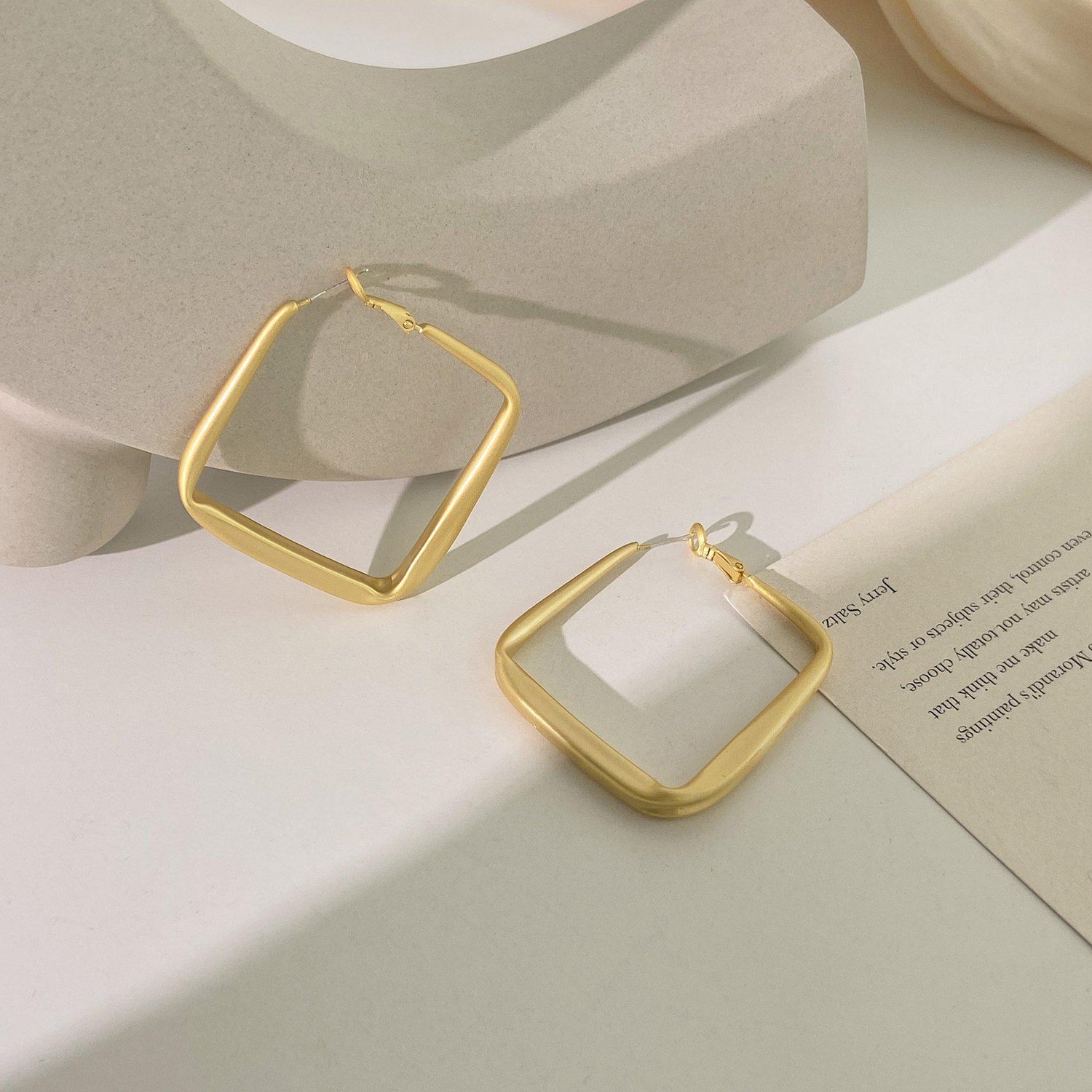 Oversized Square Metal Earrings