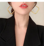 Oversized Square Metal Earrings