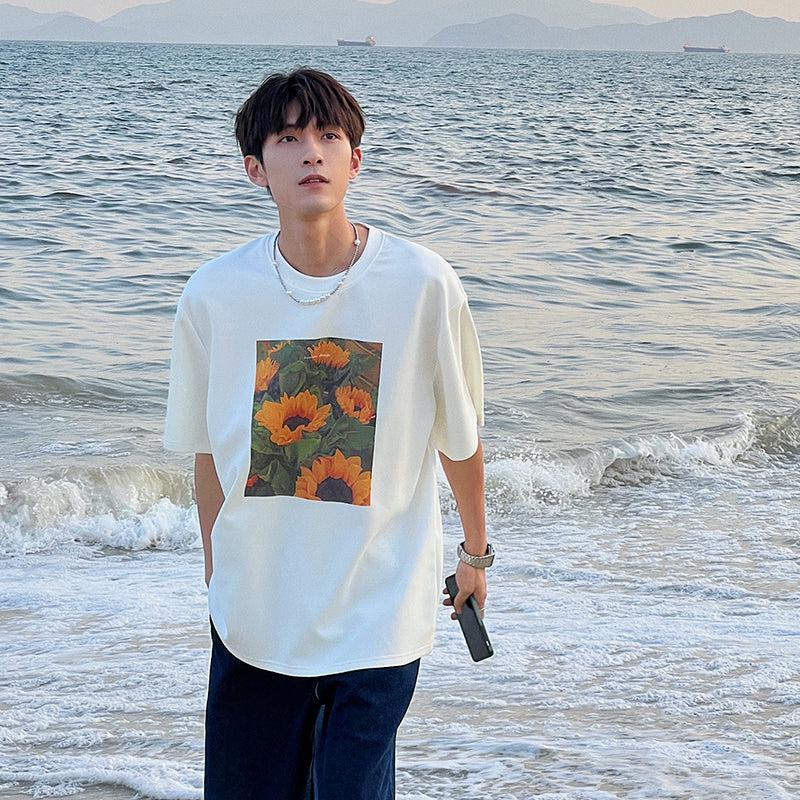 Oversized Sunflower Print T-Shirt