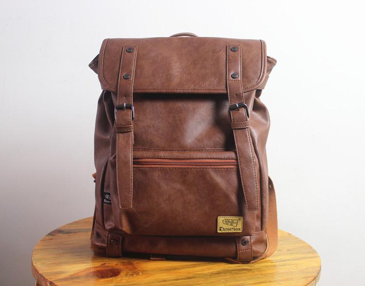 Pu Leather College Backpack