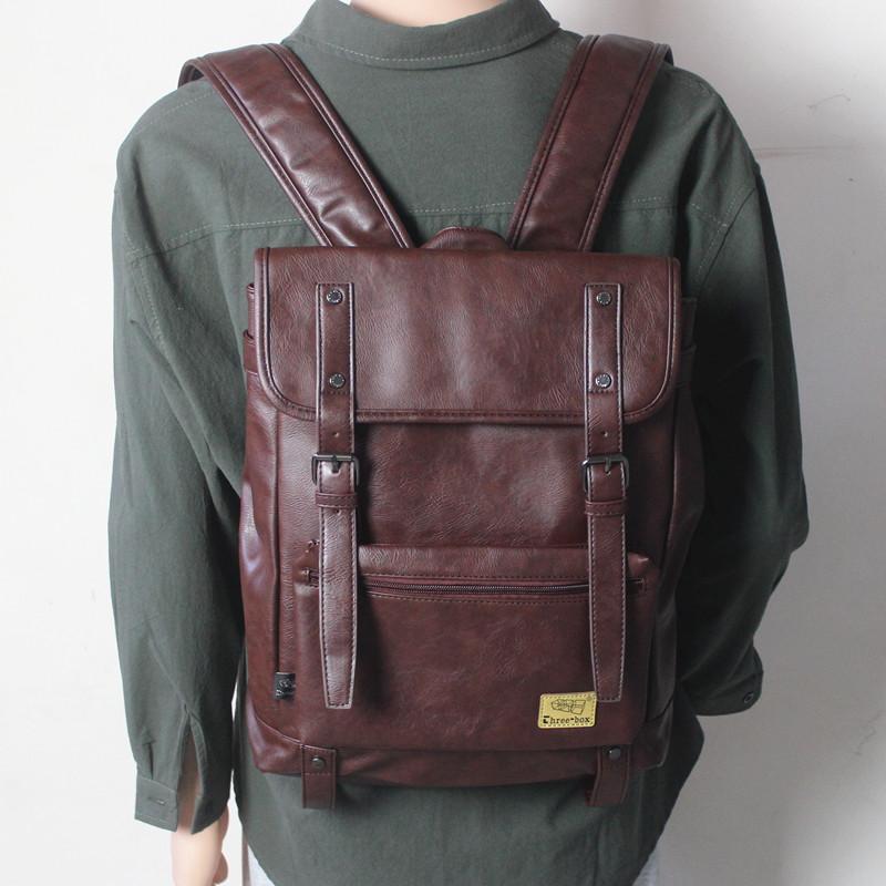 Pu Leather College Backpack