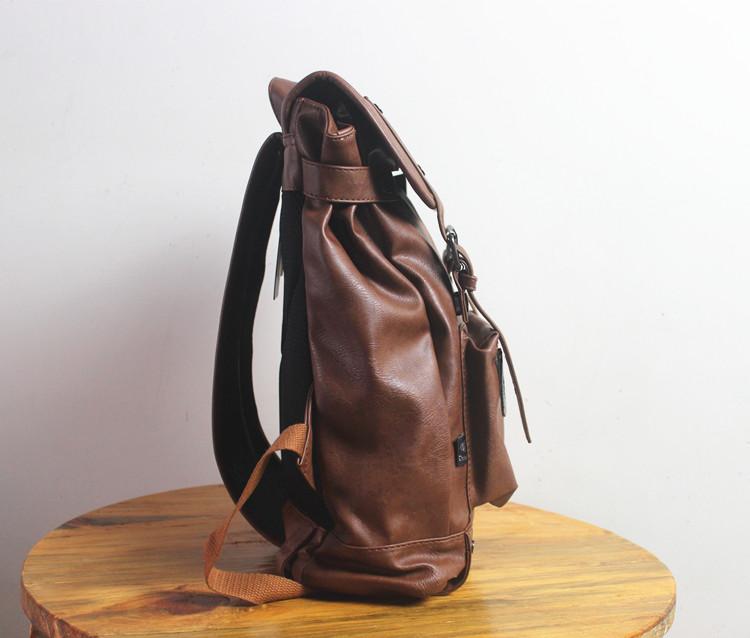 Pu Leather College Backpack