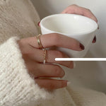 Pearl Chain Two-Piece Ring
