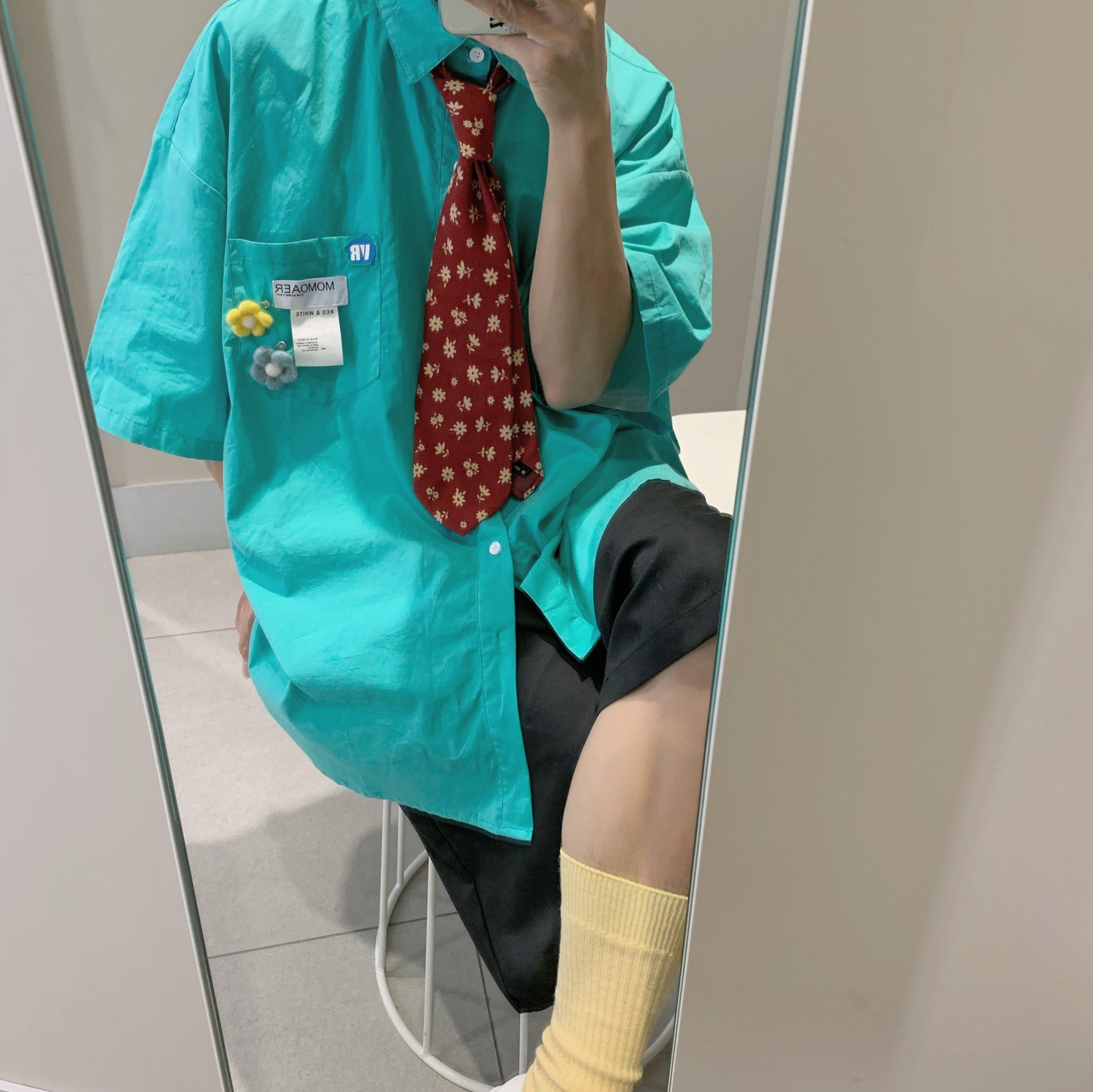 Pin Flower Loose Shirt