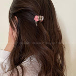 Pink Heart Hair Claw Clip