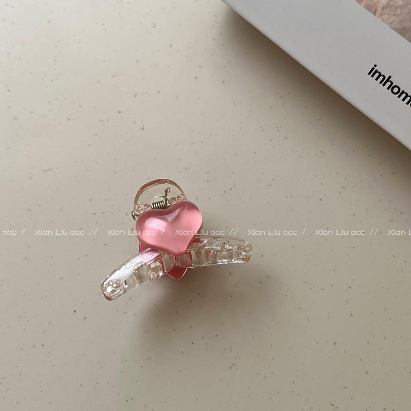 Pink Heart Hair Claw Clip