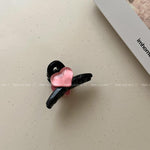 Pink Heart Hair Claw Clip