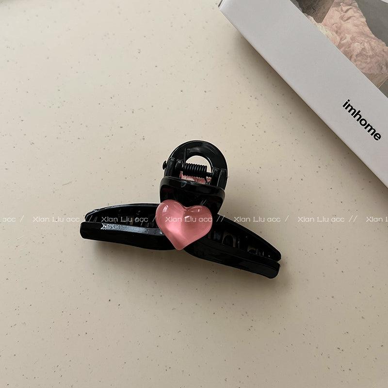 Pink Heart Hair Claw Clip