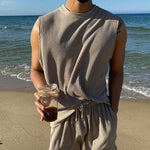 Pleated Stripe Top & Shorts