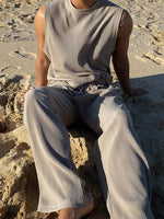 Pleated Stripe Top & Shorts