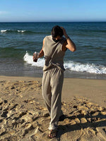 Pleated Stripe Top & Shorts