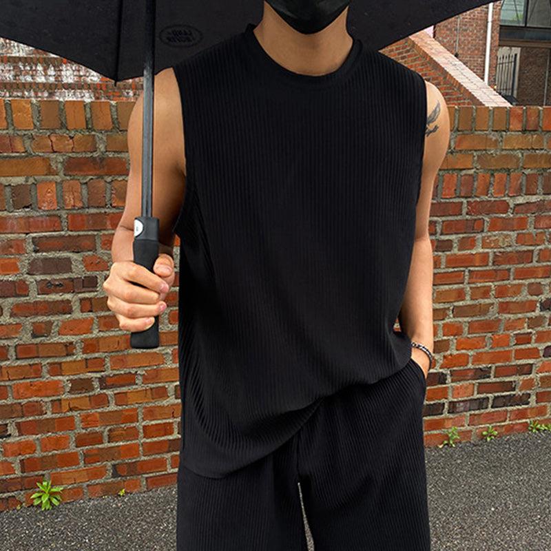 Pleated Stripe Top & Shorts