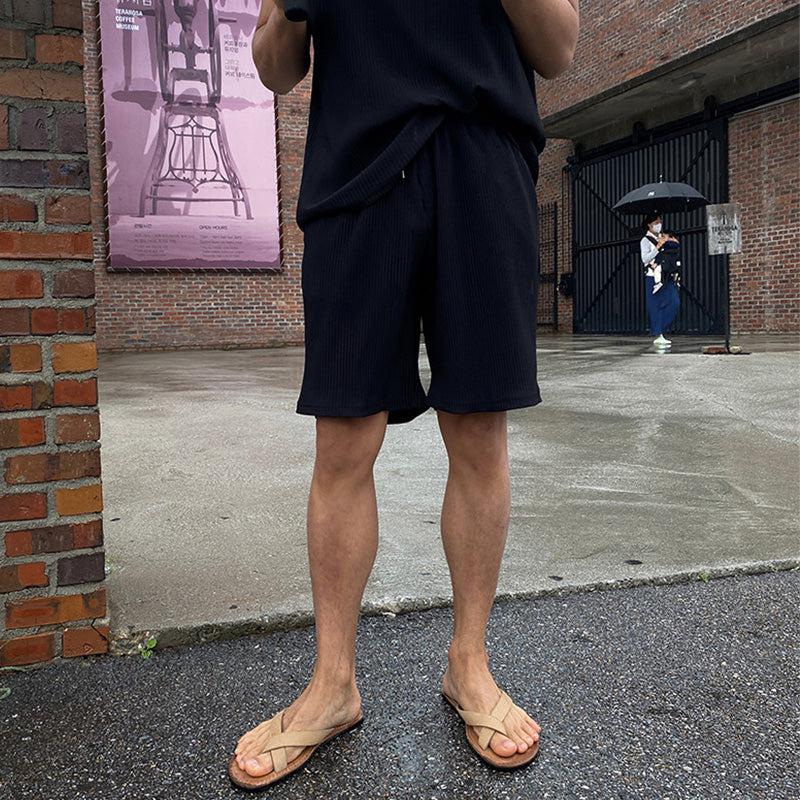 Pleated Stripe Top & Shorts