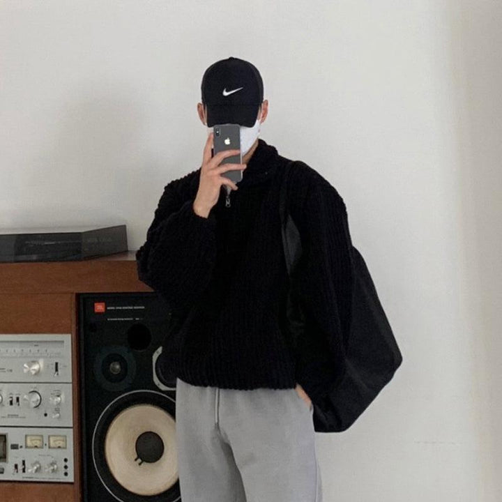 Pleated Striped Corduroy Jacket