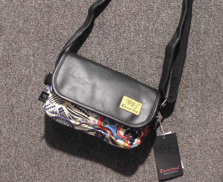 Printed Canvas Crossbody Bag