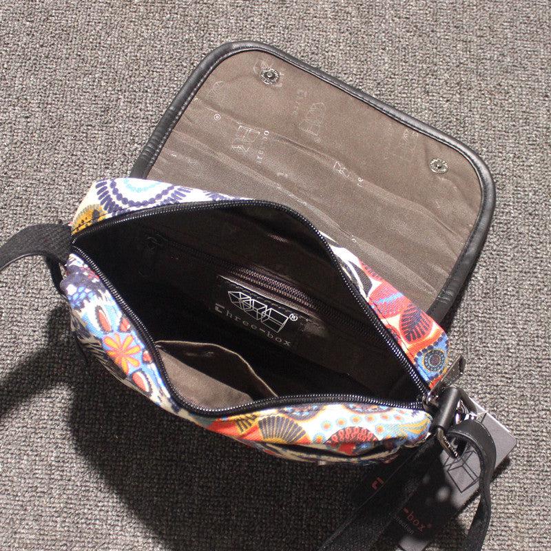 Printed Canvas Crossbody Bag