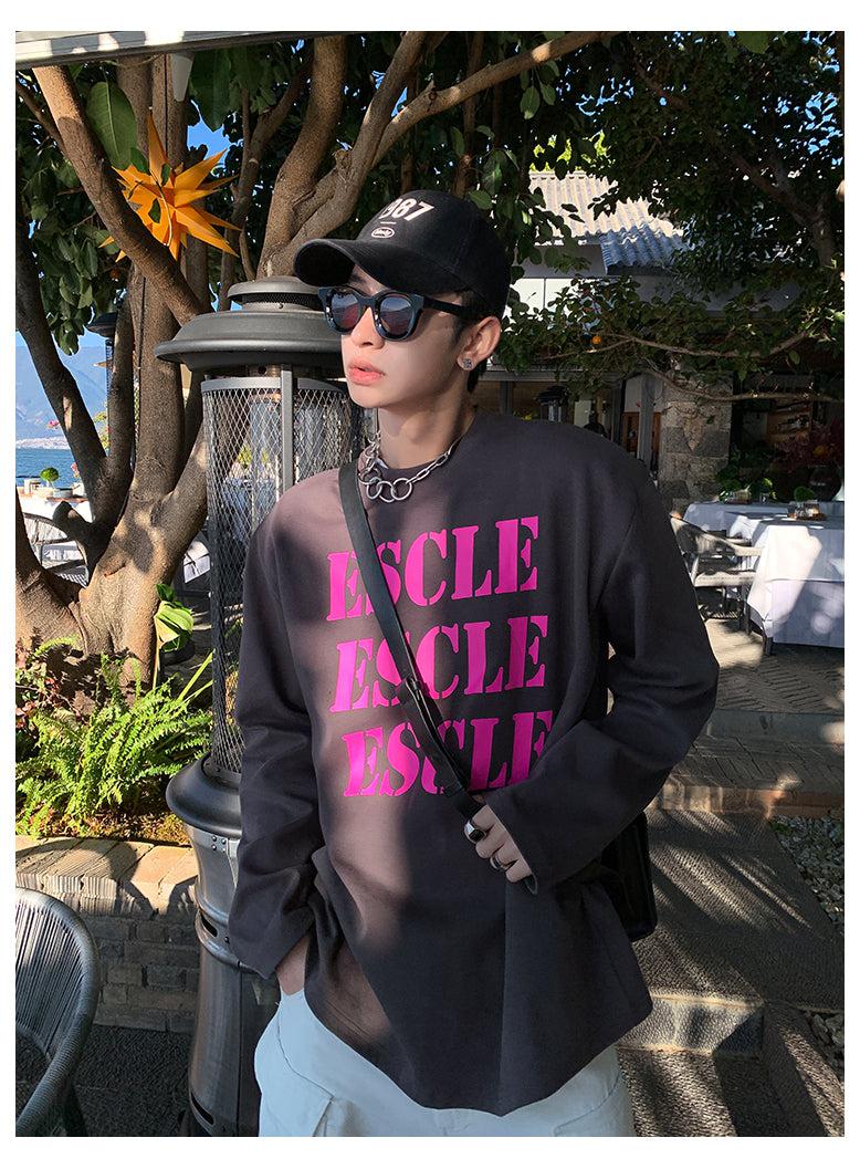 Printed Round Neck Alphabet Pullover