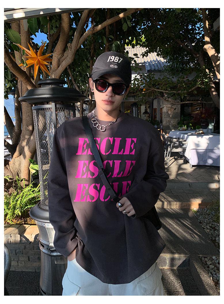 Printed Round Neck Alphabet Pullover