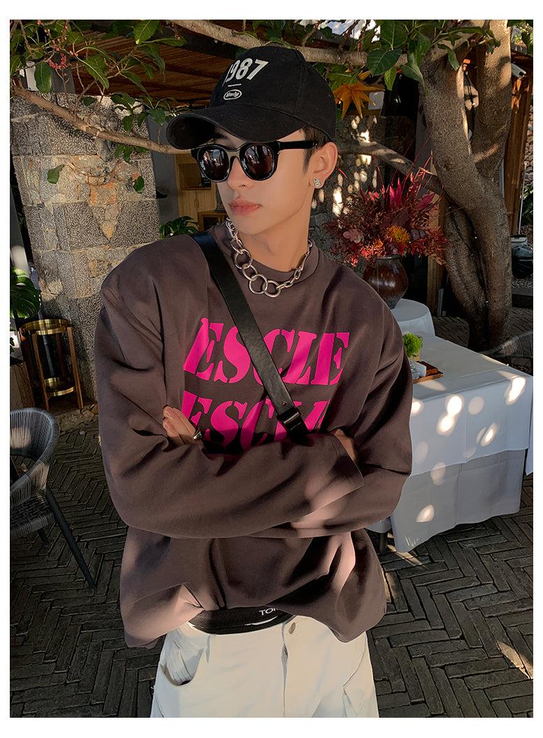 Printed Round Neck Alphabet Pullover