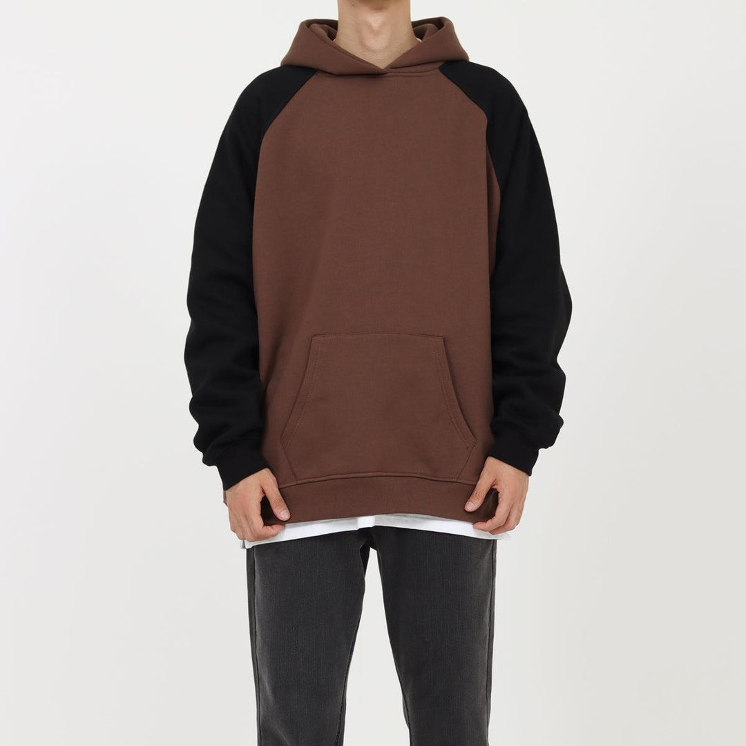 Raglan Shoulder Velvet Hooded Sweater