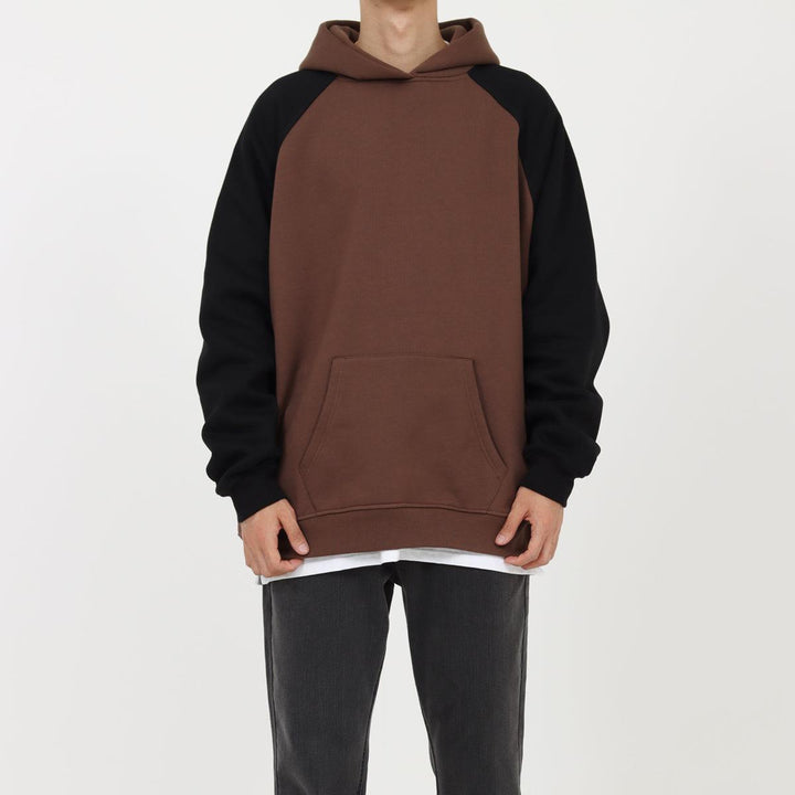 Raglan Shoulder Velvet Hooded Sweater